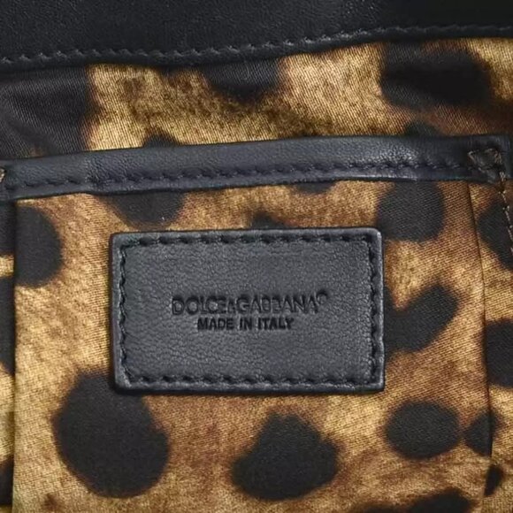 Auth DOLCE&GABBANA Chain Handbag Black/Gold Leather/Metal - Picture 3 of 14